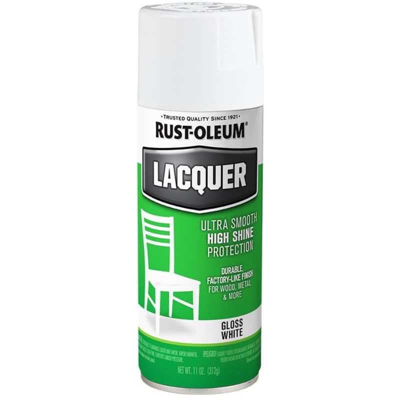 Rust-Oleum 1904830 Lacquer Spray Paint, 11 oz, Gloss White (Pack of 6)