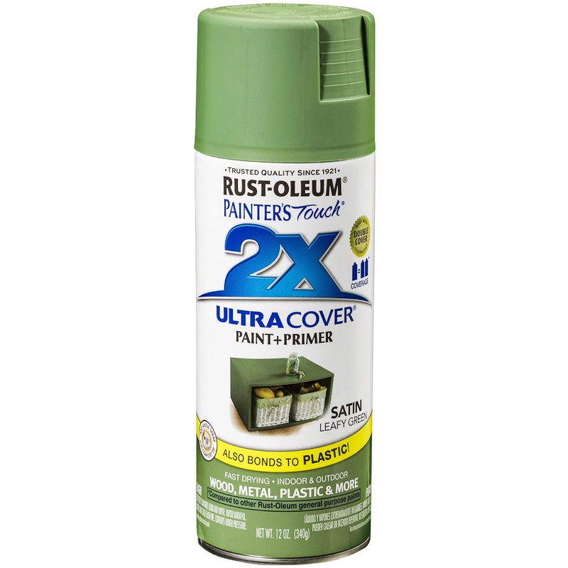 Rust-Oleum 249072 Painter’s Touch 2X Ultra Cover Spray Paint, 12 oz, Satin Leafy Green (Pack of 1)