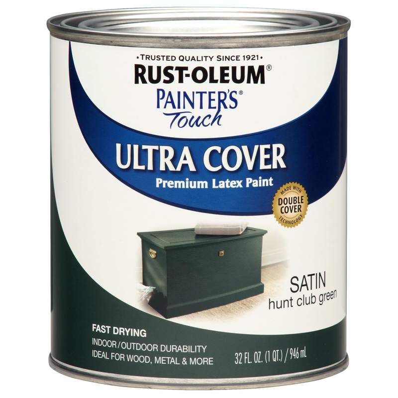 Rust-Oleum 267334 Painter’s Touch Latex Paint, Quart, Satin Hunt Club Green (Pack of 1)