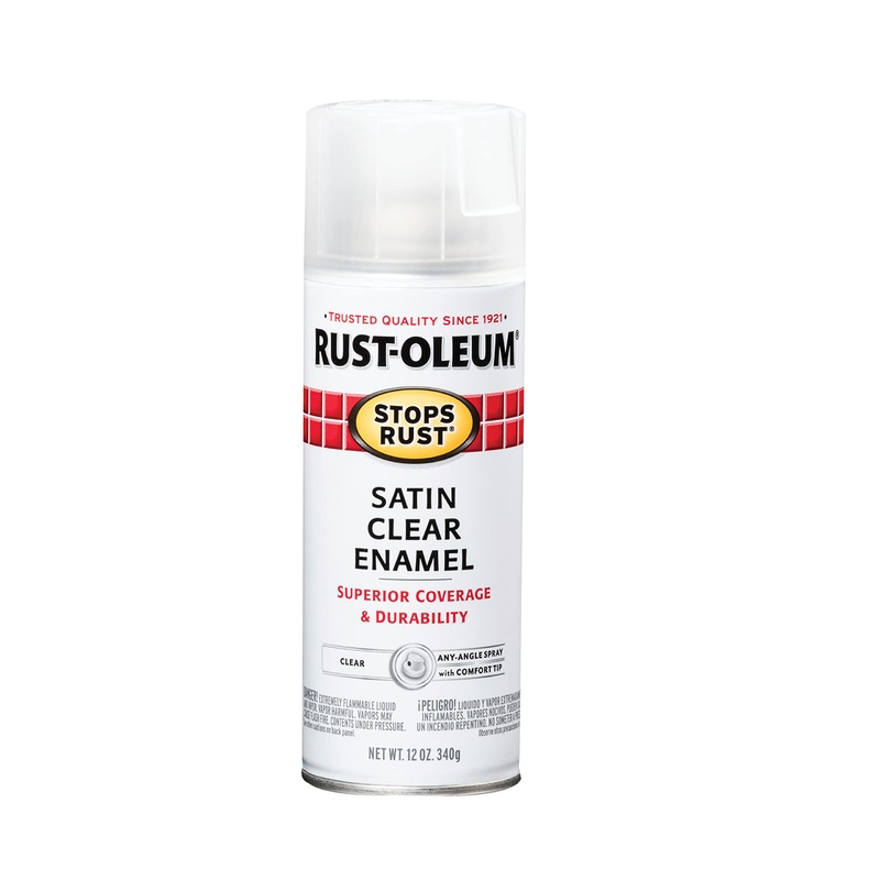 Rust-Oleum 285092 Stops Rust Spray Paint, 12 Oz, Satin Clear (Pack of 1)
