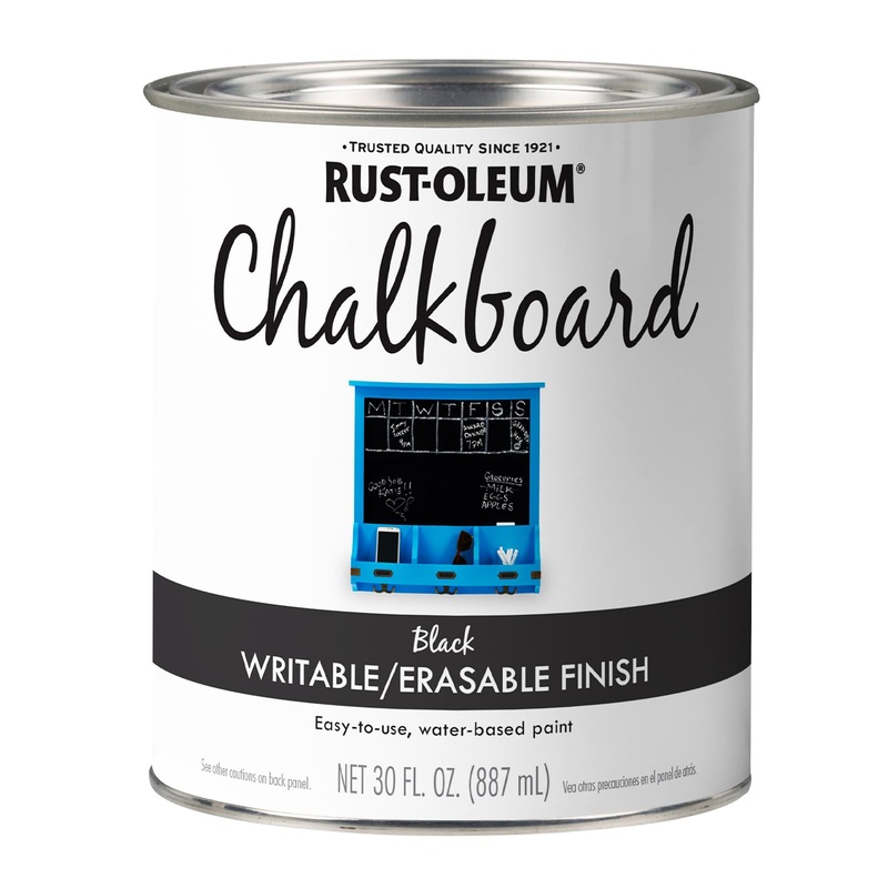 Rust-Oleum 301450 Specialty Chalkboard Brush-On Paint, 30 fl oz, Flat Black (Pack of 1)