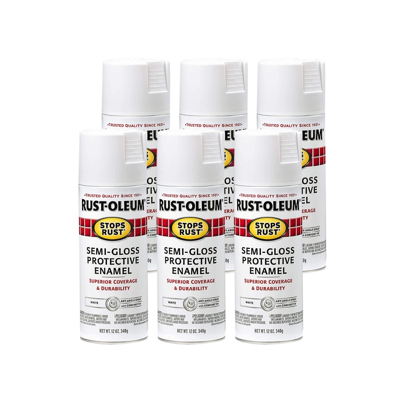 Rust-Oleum 7797830 Stops Rust Spray Paint, 12 Oz, Semi-Gloss White (Pack of 6)
