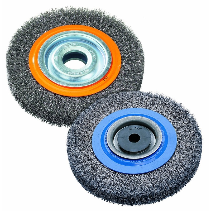 Walter 13B0100 Stringer Bead Wheel Brush – 10 Orange Abrasive Wheel Brush, 1-1/4 Diameter