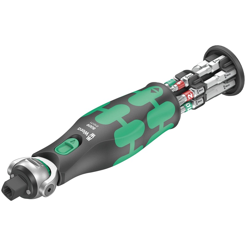 Wera 8009 Zyklop Pocket Set Imperial 1, Ratchet Set, 13 Pieces, Black/Green – 05004282001