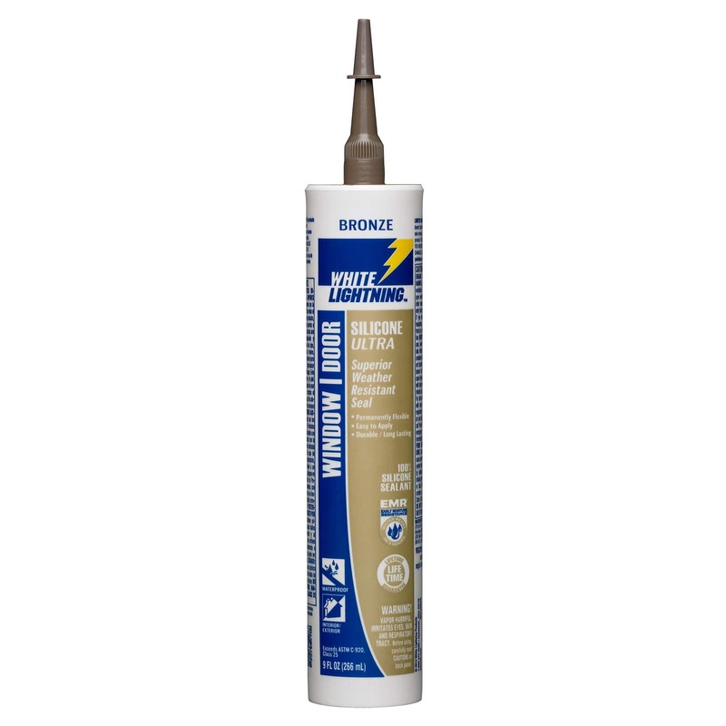 White Lightning W31103510 Silicone Ultra Window and Door Sealant, Bronze, 10 fl oz