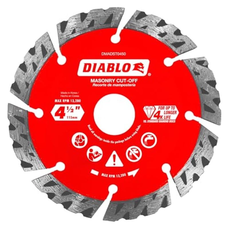 Diablo 4-1/2 in. Diamond Segmented Turbo Cut-Off Discs for Masonry
