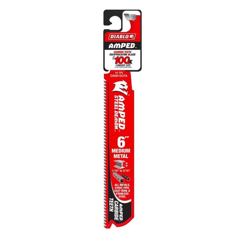 Diablo Tools 6 10 TPI Steel Demon Amped Medium Metal Carbide Recip Blade