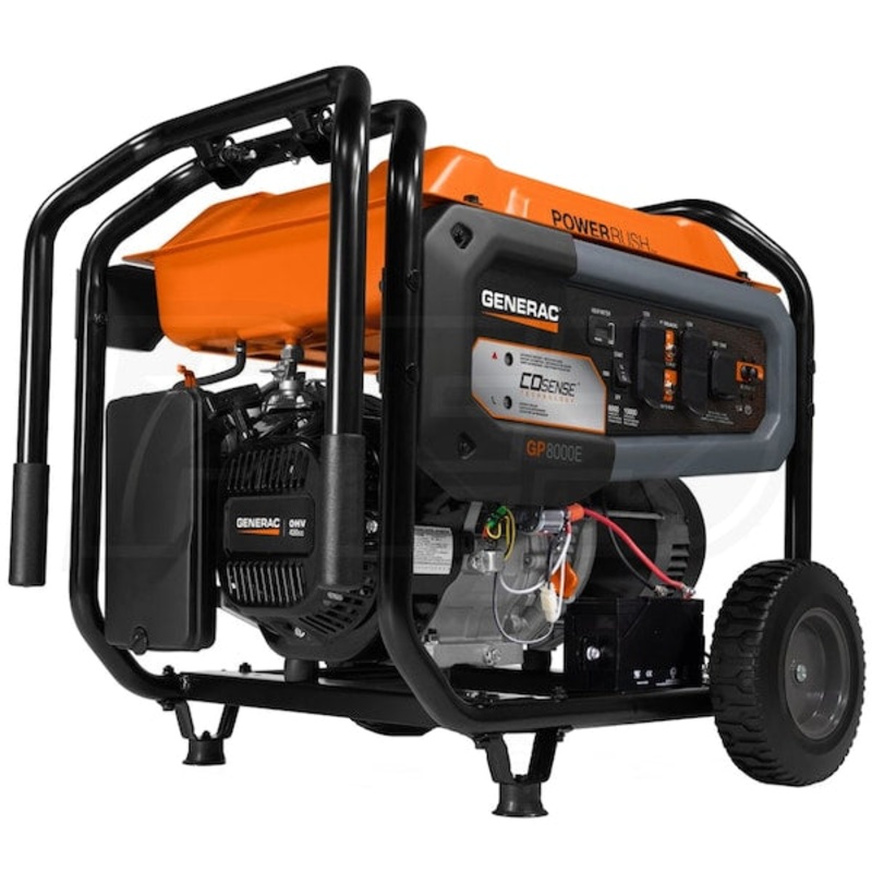 Generac 8,000-Watt Gas-Powered Portable Generator – Electric Start, CO-Sense, CARB Compliant – Reliable Power for Emergencies & Recreation