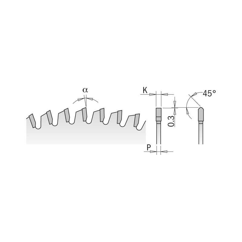 NON-METAL/LAMINATE SAW BLADE 10-15/64”X1/8”/3/32”X1-3/16” Z80 HWG