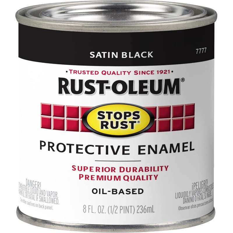 Rust-Oleum Protective Enamel Paint, 8-Ounce, Satin Black