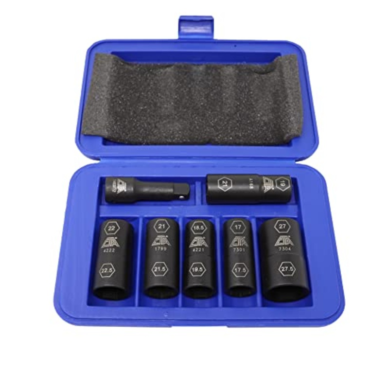 CTA Tools 7307 7 Pc. Flip Socket Set – Removal of Inflated, Warped and Mangled Chrome-Cap Style Lug Nuts