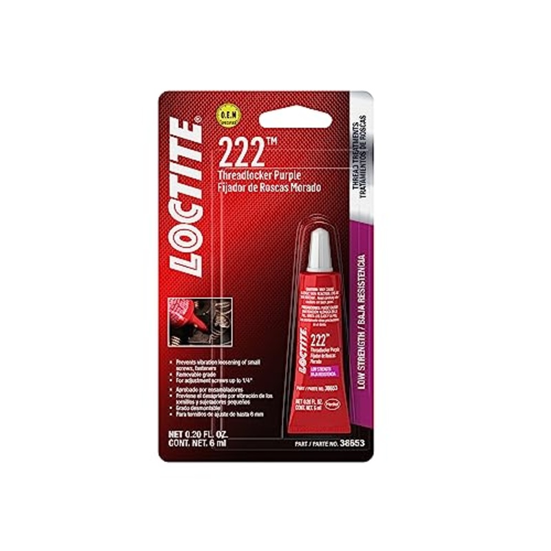 Loctite 222 Automotve Threadlocker Purple – Low-Strength Thread Lock, for Small Fasteners, Prevents Loosening from Shock and Vibration – 6 ml, 1 Pack