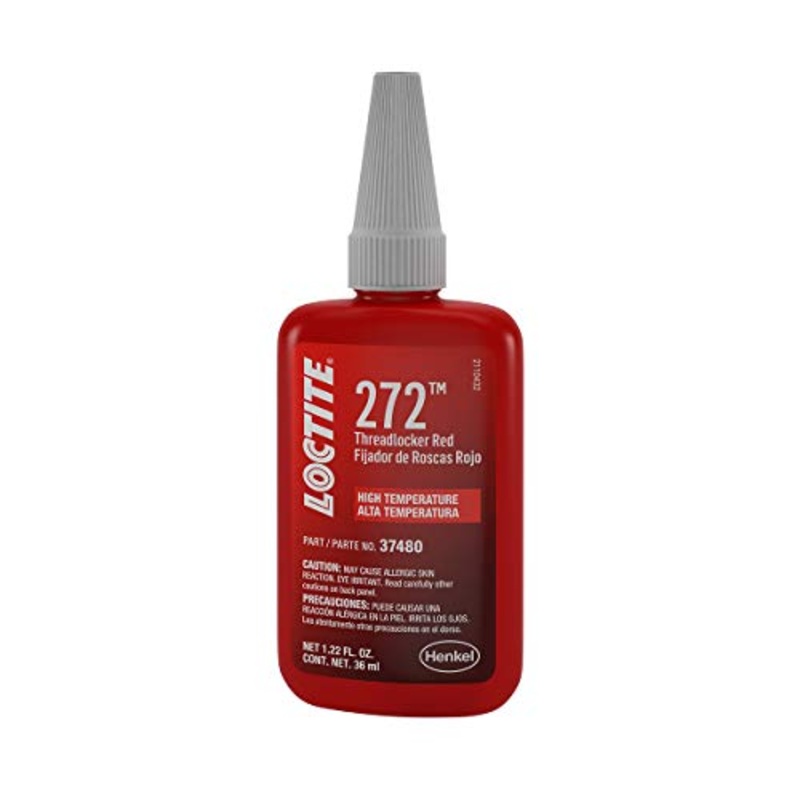 Loctite 272 Automotive Threadlocker Red  High Temp Thread Lock, Heavy-Duty High Strength Applications, Works on All Metals – 36 ml, 1 Pack