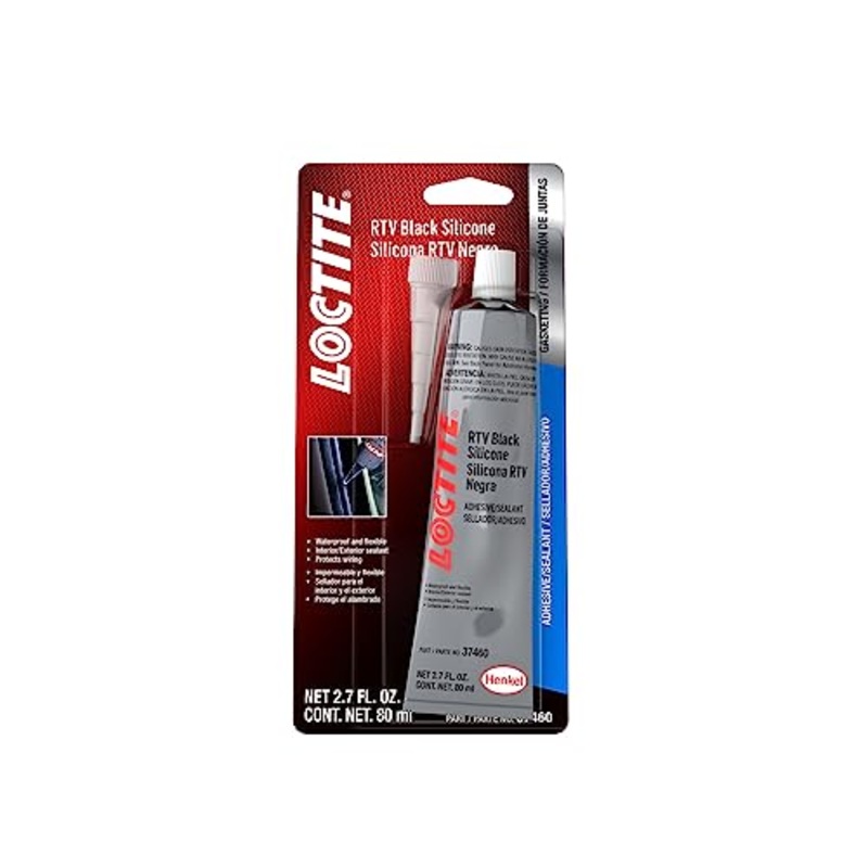 LOCTITE Automotive RTV Black Silicone Adhesive  High-Temp, Indoor & Outdoor Sealant, Waterproof, Flexible, Protects Wiring – 80 ml, 1 Pack