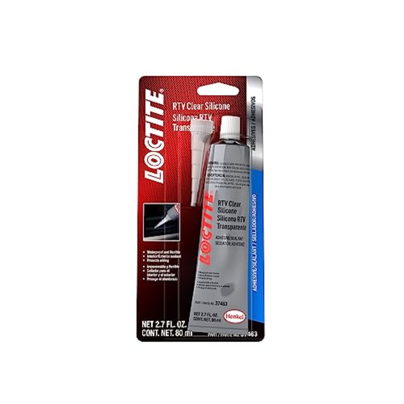 LOCTITE Automotive RTV Clear Silicone Adhesive  Indoor & Outdoor Sealant, Waterproof, Flexible, Protects Wiring – 80 ml, 1 Pack
