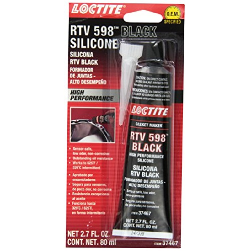 LOCTITE Automotive RTV Silicone Gasket Maker Black 598 – High Performance, Sensor-Safe, Non-Corrosive, Flexible, Oil Resistant – 80 ml, 1 Pack