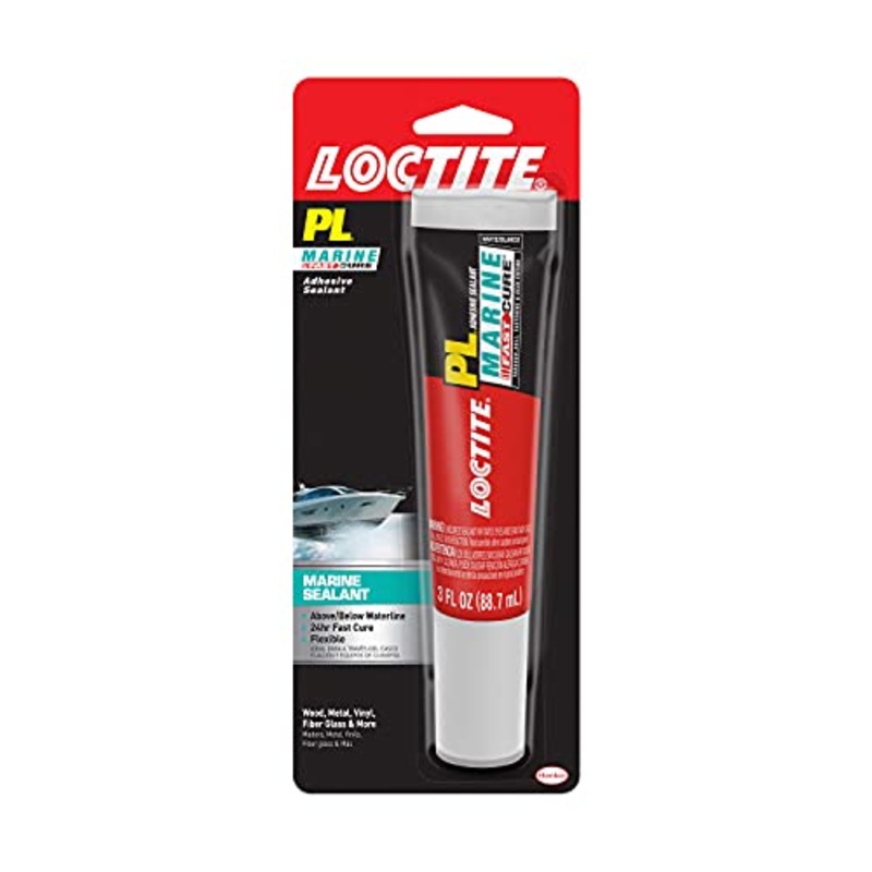 Loctite PL Marine Fast Cure Adhesive Sealants, Waterproof Construction Glue for Fiberglass, Vinyl, Glass & More – 3 fl oz Cartridge, Pack of 1