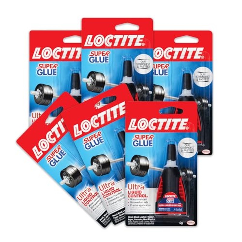 Loctite Super Glue Ultra Liquid Control, 4 Gram Squeeze Bottle, 6 Pack – Clear Superglue for Plastic, Wood, Metal, Crafts, & Repair, Instant Glue Adhesive, Quick Dry