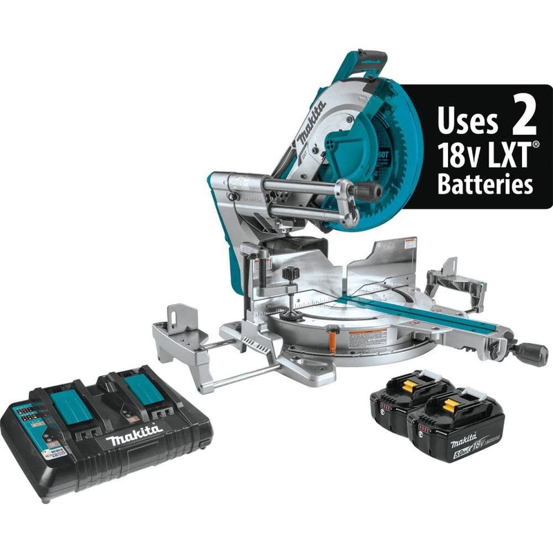 Makita (XSL08PT) 36V (18V X2) LXT Brushless 12 DualBevel Sliding Compound Miter Saw Kit, AWS Capable and Laser