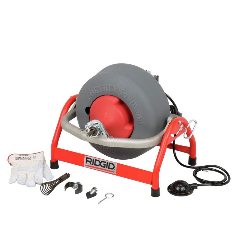 RIDGID 53117 K-3800 W/C-32 Drum Machine For 3/4 To 4 Drain Lines, with C-32 3/8 x 75′. Inner Core Cable & Tool Set, 115V