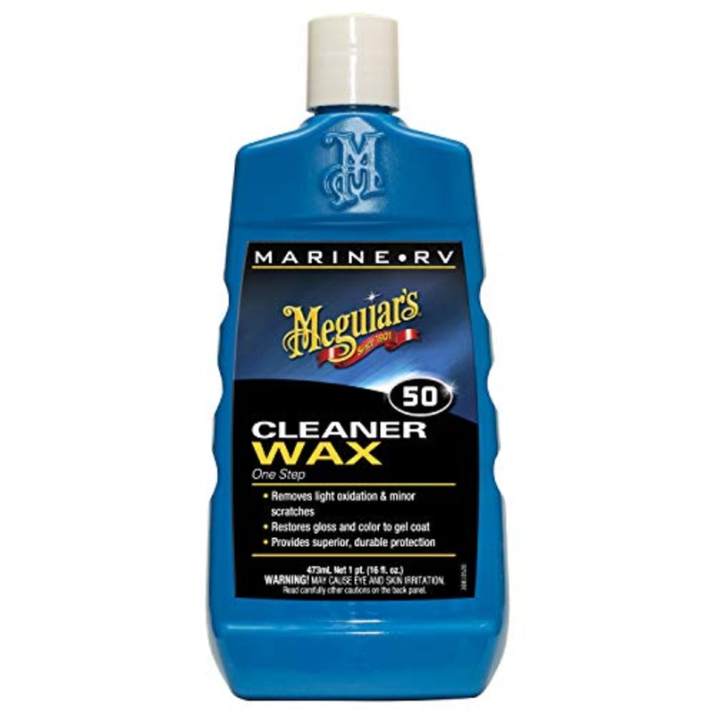 Meguiar’s Marine/RV Once Step Cleaner Wax M5016 – Professional-Grade Marine and RV Cleaner, Polish and Protect for Long-Lasting Shine – Restores Color and Gloss, 16 Oz