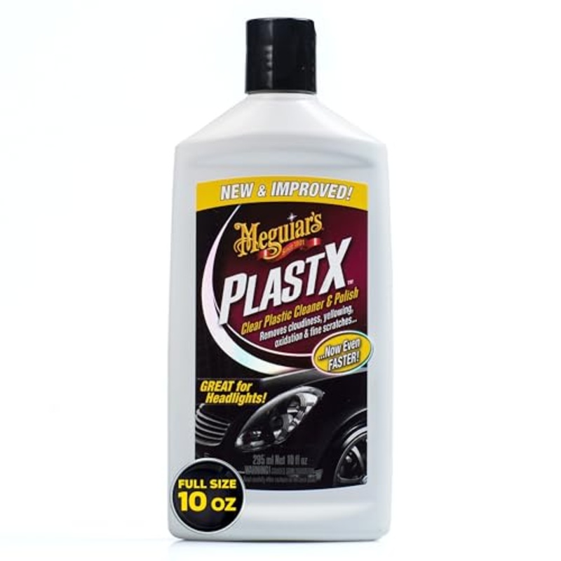 Meguiar’s PlastX Clear Plastic Cleaner & Polish – Revive Cloudy, Hazy, and Lightly Scratched Plastics, Restore Clarity – 10 Oz