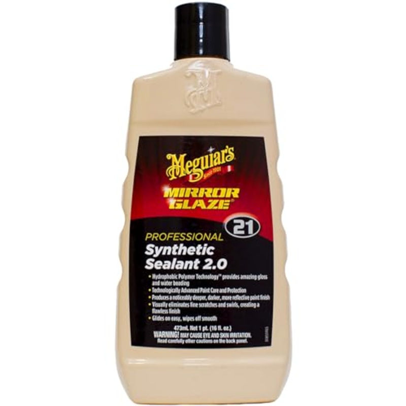 Meguiar’s Professional Synthetic Sealant 2.0 M2116 – Premium Synthetic Car Paint Sealant, Long-Lasting Protection, Additional Gloss and Hydrophobic Properties for High Water Beading, 16 Oz Liquid