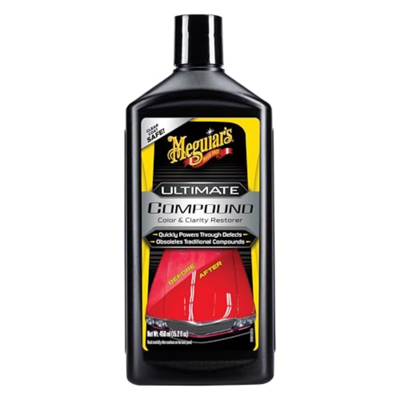 Meguiar’s Ultimate Compound – Pro-Grade Car Scratch Remover, Paint Correction Compound That Removes Defects While Adding Gloss and Shine, Single Stage and Clear Coat Scratch Remove, 15.2 Oz