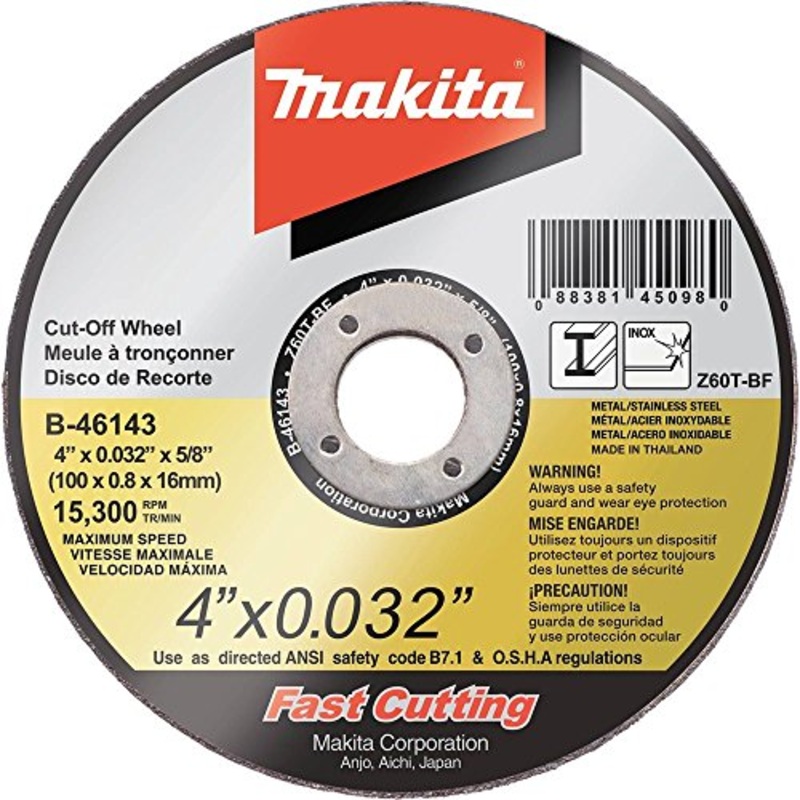 Makita B-46143 4 x .032 x 5/8 Ultra Thin Cut-Off Wheel, Stainless