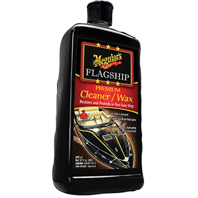 Meguiar’s Flagship Premium Cleaner Wax M6132 – Pro-Grade Boat and RV Cleaner Wax for Fiberglass & Gel Coats – Remove Defects, Boost Gloss and Apply Long-Lasting Protection All in One Step, 32 Oz