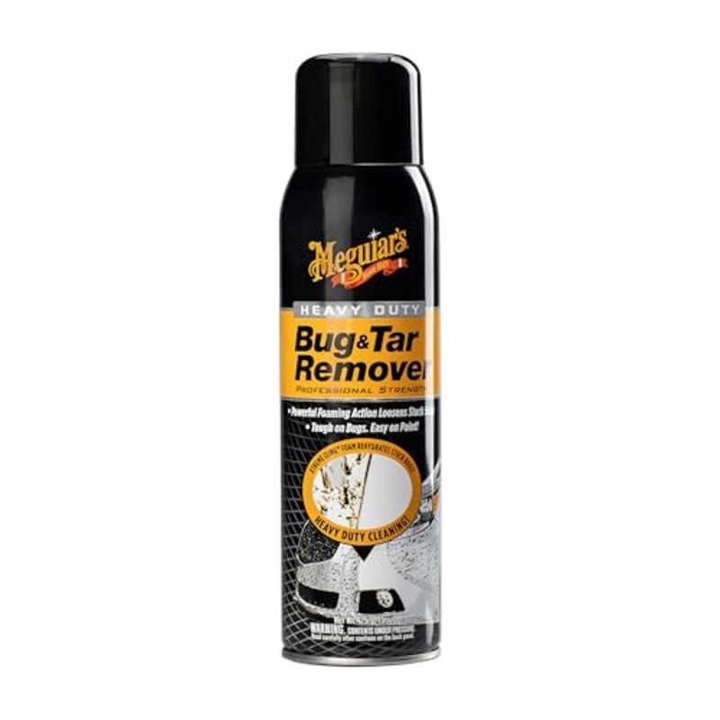 Meguiar’s Heavy Duty Bug & Tar Remover – Quick Bug Remover and Tar Remover Spray – Pro Strength Clear Coat Safe Technology with Powerful Foaming Action to Loosen Stuck Bugs, 15 Oz Aerosol