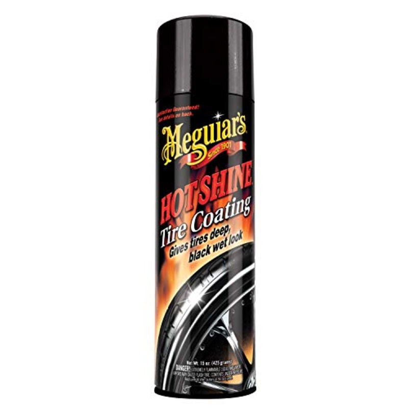 Meguiar’s Hot Shine High Gloss Tire Coating – Get Long-Lasting Tire Protection and Glossy Tires with a Wet Look Shine, 15 Oz Aerosol