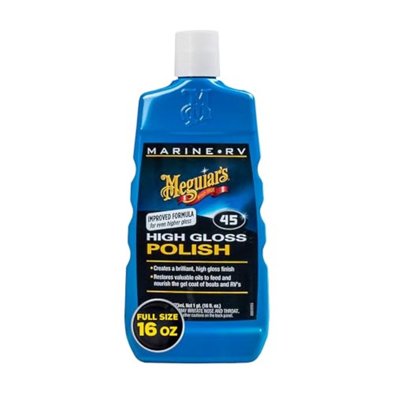 Meguiar’s Marine/RV M4516 High Gloss Polish – Professional Grade Boat and RV Polish for a Sleek, High-Shine Finish for Fiberglass & Gel Coat – 16 Oz (Packaging May Vary)