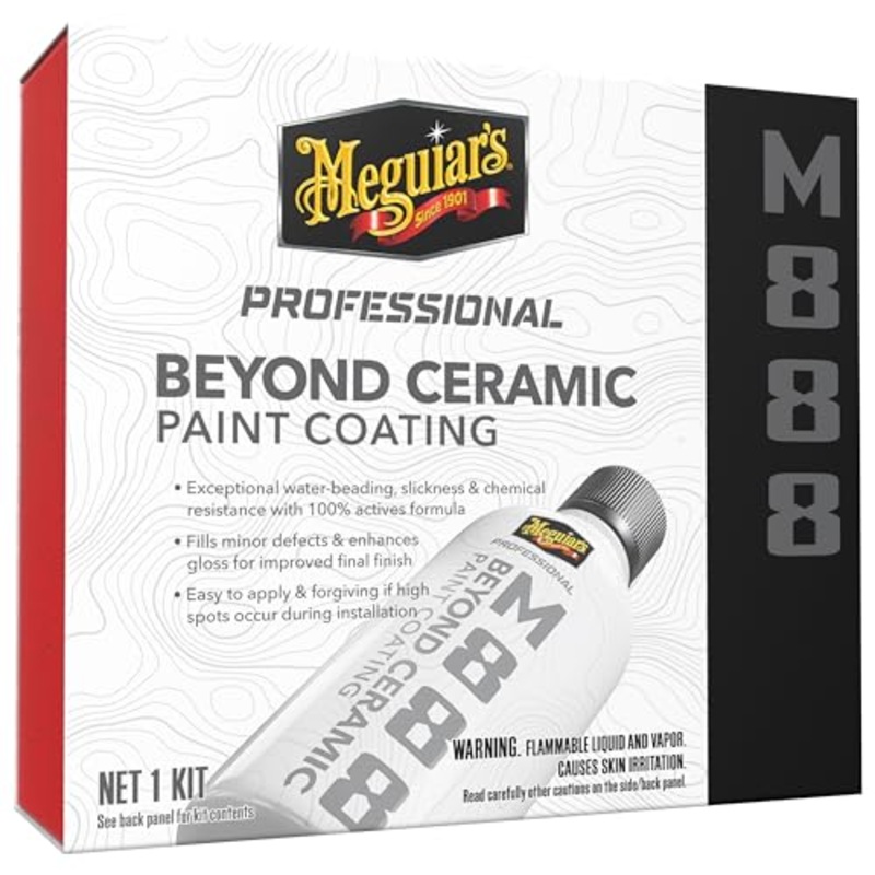 Meguiar’s Professional Beyond Ceramic Paint Coating M888 – Multi-Year Ceramic Coating For Cars, Easy to Apply, Fills in Minor Defects with Exceptional Water Beading, Slickness, and Chemical Resistance
