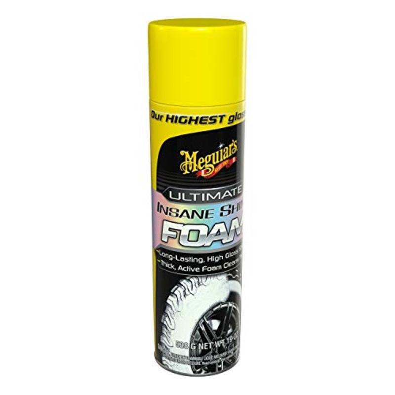 Meguiar’s Ultimate Insane Shine Foam – Long-Lasting Tire Shine for an Extreme Shine & Gloss, Rich, Dark & Consistent Finish, No Wiping or Rinsing Required – Cleans Grime for a Dark Shine, 19 Oz Foam
