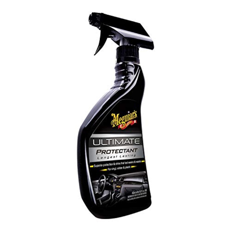 Meguiar’s Ultimate Protectant, Exterior & Car Interior Protectant with UV Clear Coat Technology, Non-Greasy Formula for Shining and Protecting Vinyl, Rubber, and Plastic, 15.2 Oz Spray Bottle