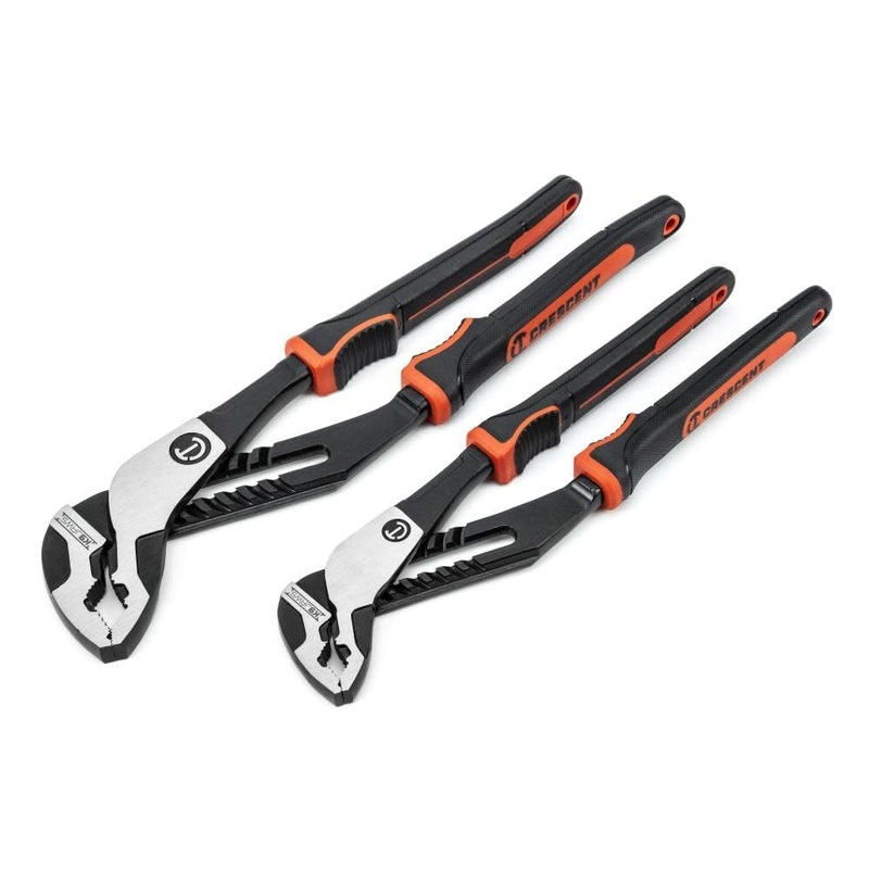 Crescent Z2 K9 V-Jaw Dual Material Tongue & Groove Plier Set – Adjustable Plier Set with 8 Jaw Positions – Premium Hand Tool Set – 2-Piece Set – RTZ2CGVSET2