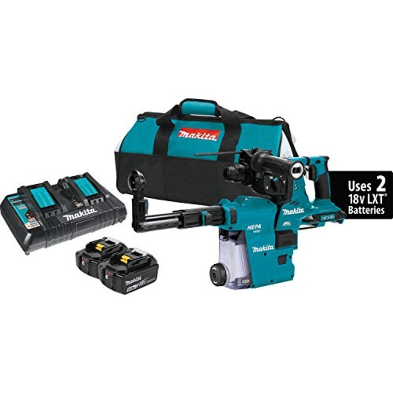 Makita (XRH08PT) 18V (X2 36V) LXT Lithium-Ion Brushless Cordless 1-1/8 AVT Rotary Hammer, accepts SDS-PLUS bits