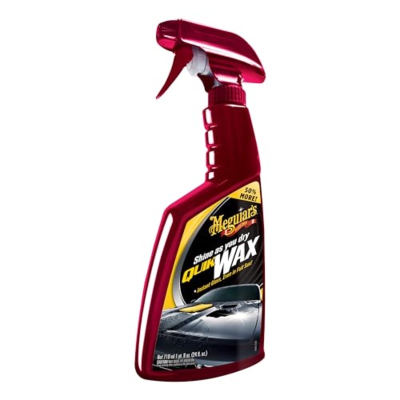 Meguiar’s A1624 Quik Wax – Easy-to-Use Spray Wax for Gloss, Shine & Protection – Wet or Dry Use, 24 Oz.