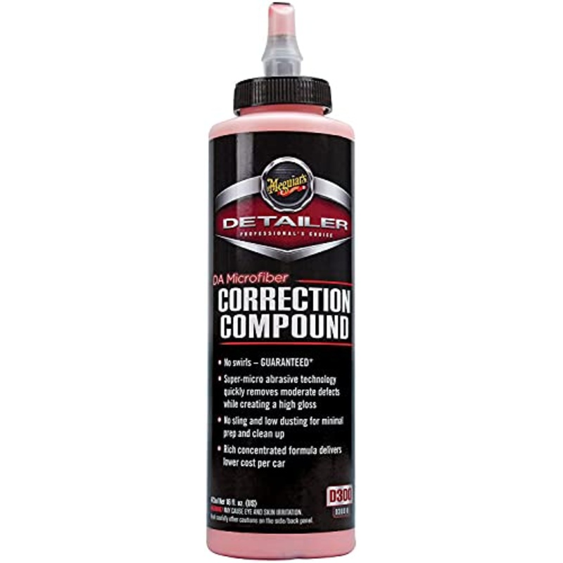 Meguiar’s DA Microfiber Correction Compound D30016 – Pro Car Scratch Remover, for Use with a DA Polisher and Microfiber Cutting Disc, Remove Swirls, Scratches, Water Spots, and Oxidation, 16 Oz