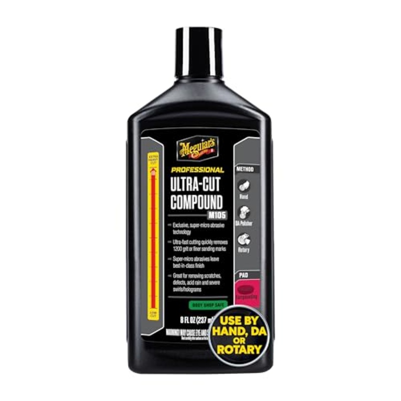 Meguiar’s M10508 M105 Mirror Glaze Ultra-Cut Compound – 8 oz.