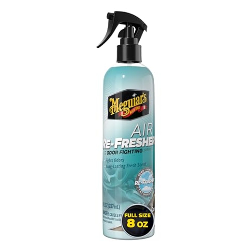 Meguiars Air Re-Fresher Odor Fighting Spray – New Car Scent – Convenient Car Air Freshener that Instantly Fights Odors and Leaves Behind a Long-Lasting New Car Scent, 8 Oz Trigger Spray