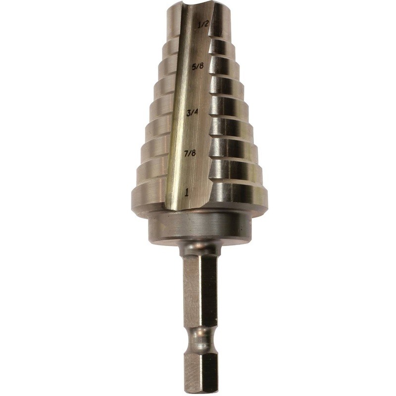 9/16 – 1 H.S.S. Step Drill Bit, 1/4 Hex Shank