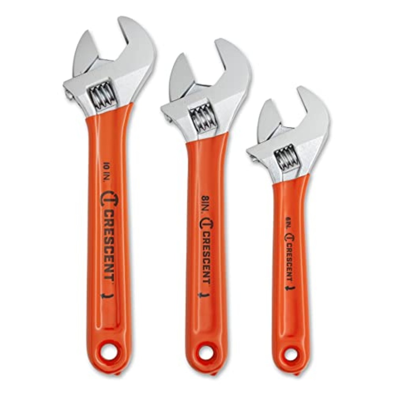 Crescent 3-Piece Adjustable Cushion Grip Wrench Set 6, 8 & 10