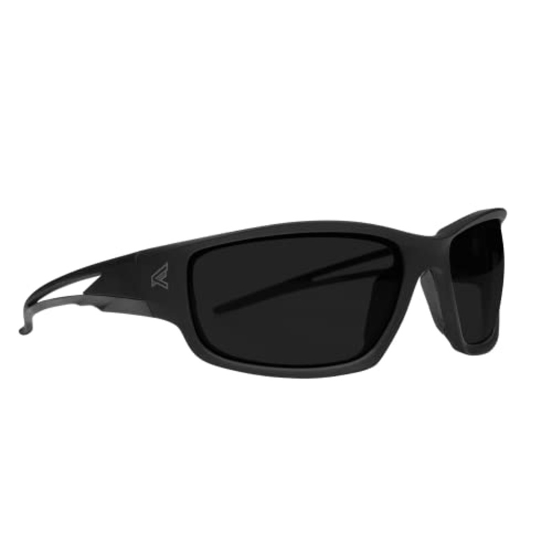 EDGE TSK236VS Kazbek Torque Polarized Anti-Fog/Vapor Shield Safety Glasses, Anti-Scratch, Non-Slip, UV 400, Military Grade, ANSI/ISEA & MCEPS, 5.04 W, Matte Black Frame with Red E Logo/Smoke Lens