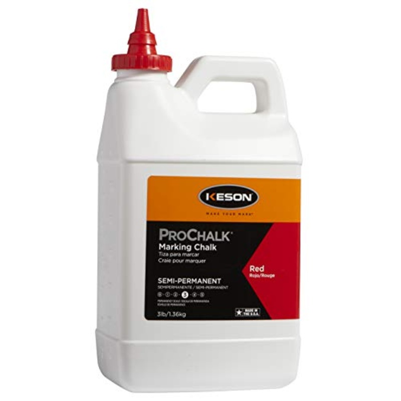 Keson PM103RED ProChalk Permanent Marking Chalk – Level 4, Red, 3-Pound