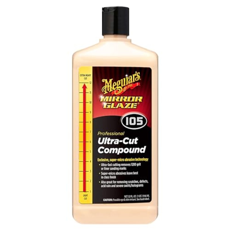 Meguiar’s M105 Mirror Glaze Ultra-Cut Compound, 32 Oz