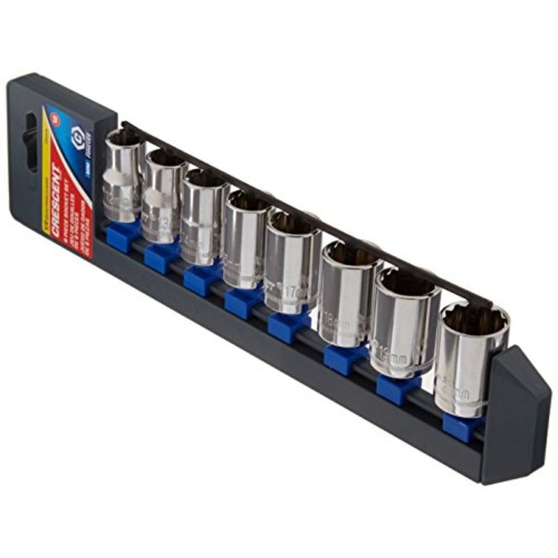 Crescent 8 Piece 1/2 Drive 12 Point Standard Metric Socket Set – CSAS1N