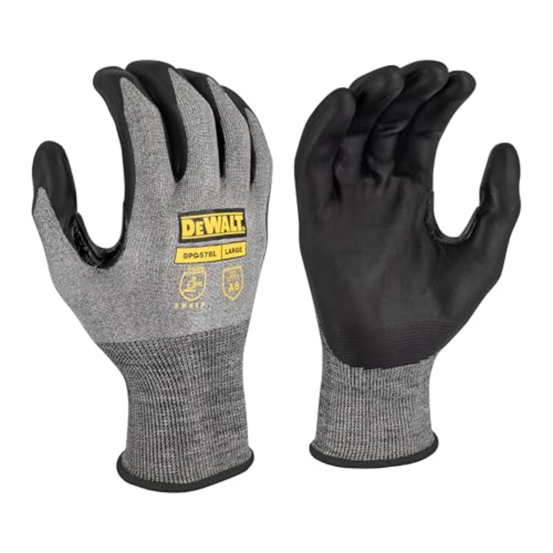 DEWALT DPG578 Foam Nitrile A6 Cut Resistant Glove for Outdoor Work, Construction and General Purpose – Size 2X – Pack of 12