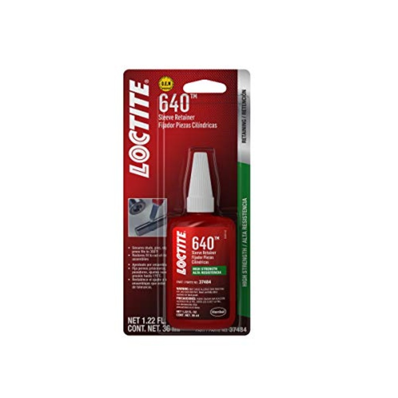 Loctite 640 Automotive Sleeve Retainer Green  High Strength, Medium-Temp, for Large Diameter Components, Prevents Surface Corrosion – 36 ml, 1 Pack